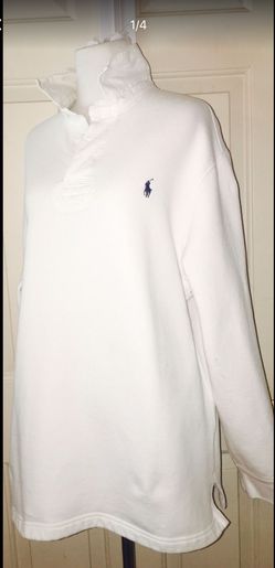 Men's Ralph Lauren polo white half button sweatshirt great condition Sz Large