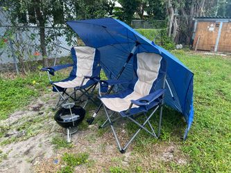 Bbq chairs and umbrella combo