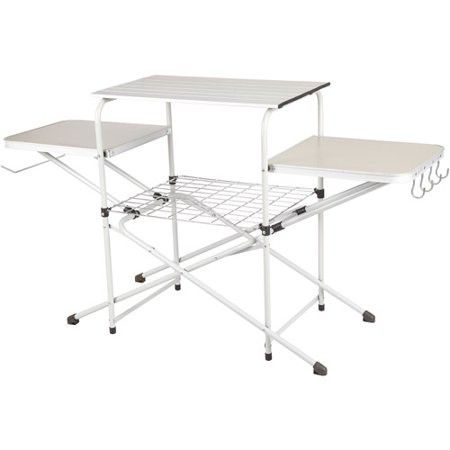 Ozark Trail Outdoor Use Camp Kitchen Cooking Stand with Three Table Tops
