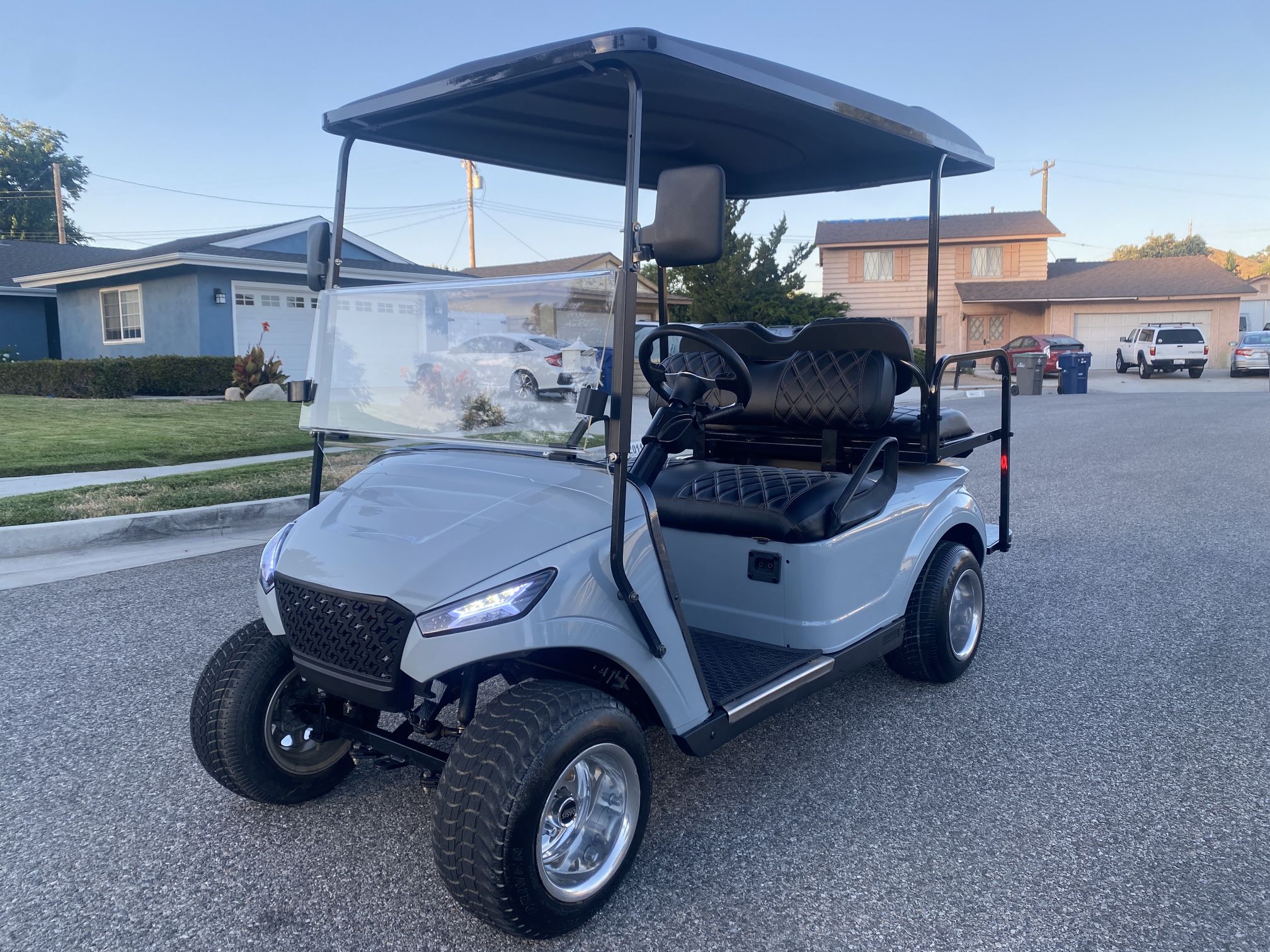 1901 EZGO TXT Golf Cart New Batteries Storm Body Rear Seat Longer Roof