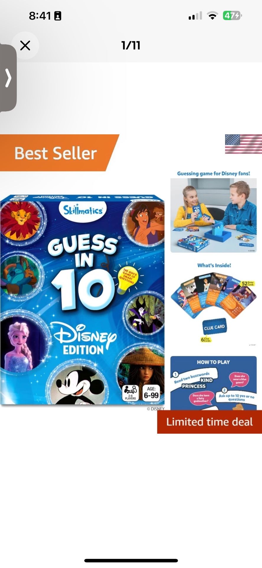 Cinderella & Friends: Guess in 10 Disney Game for Fun Family Nights, Ages 6+€