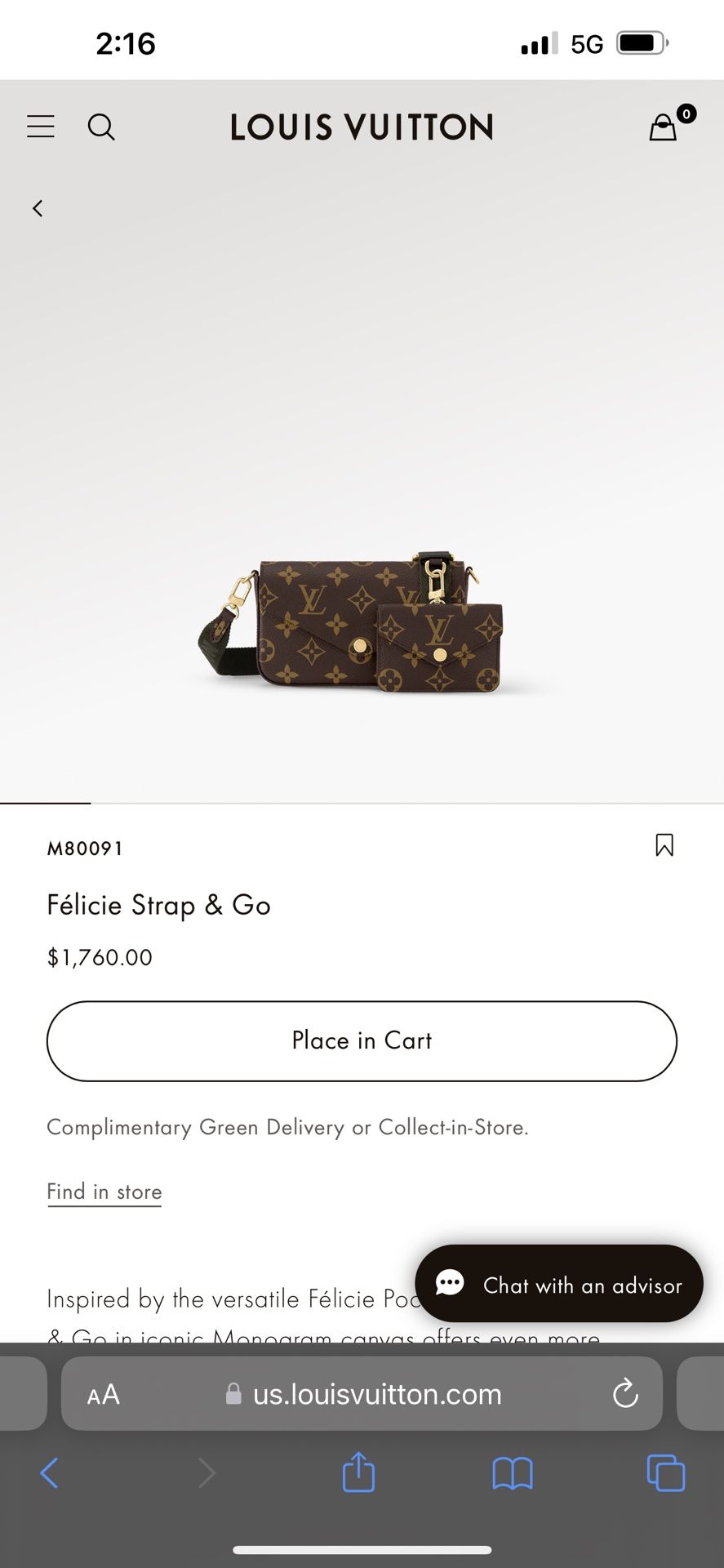 LV FELICIE STRAP N GO for Sale in Atlanta, GA - OfferUp