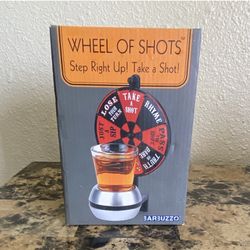 Barbuzzo Wheel of Shots Spinner Party Drinking Game with Shot Glass