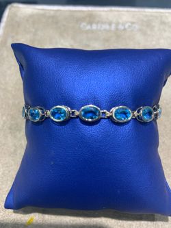 14KT Gold Blue Stone Bracelet