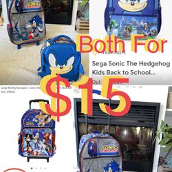Brand New Sonic large Rolling Backpack and lunch insulation bag both for only $15