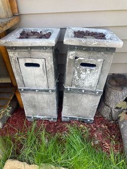 Pair of Concrete fire columns for parts or repair