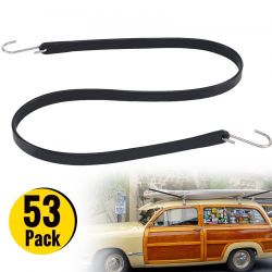 VEVOR Rubber Bungee Cords, 53 Pack 41" Long, Weatherproof Natural Rubber Tie Down Straps with Crimped S Hooks, Heavy Duty Outdoor Tarp Straps for Secu