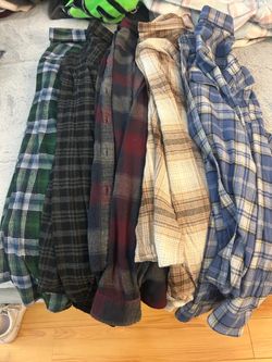 Lot of 5 Plaid Flannel Shirts