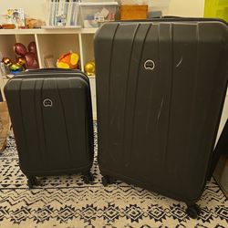 2-piece Delsey hard case suitcase (black)