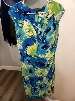 Lauren Ralph Lauren Watercolor Print Dress Size 14