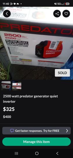 Predator 2500 Super Quiet Inverter Generator