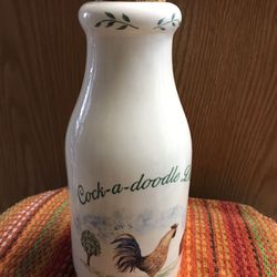 Vintage Ceramic milk money bottle New lower price w/cork stopper
