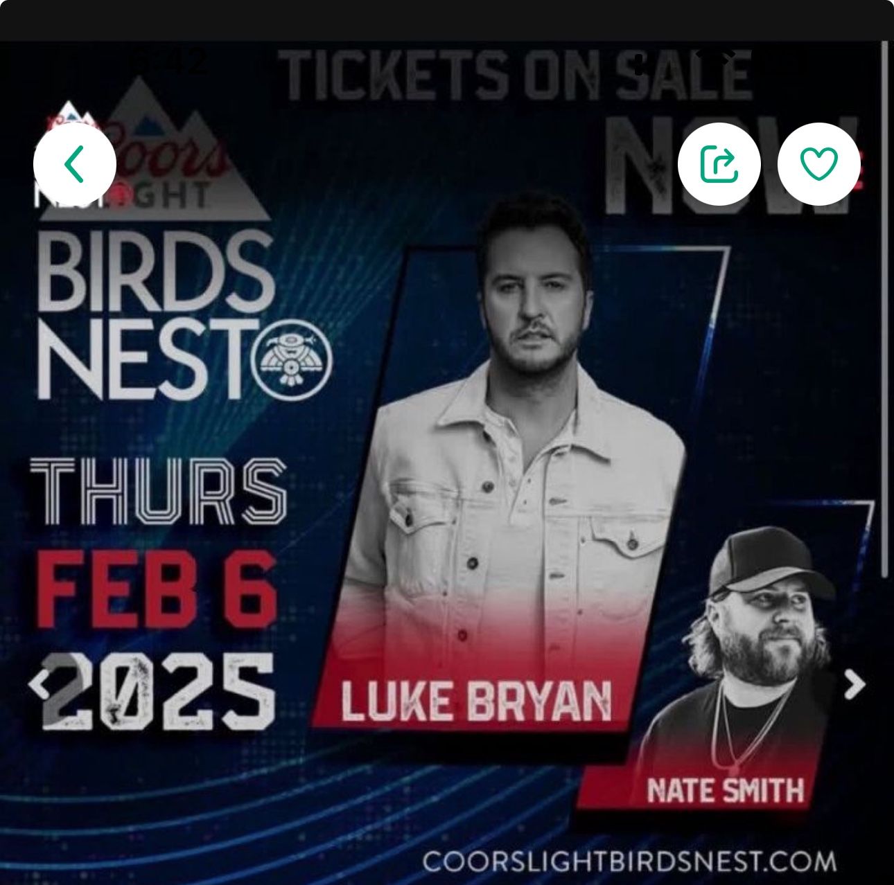 Luke Bryan VIP TICKETS… FOOD & Open Bar