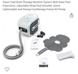 Ossur Cold Rush Therapy Machine System With Knee Pad- Ergonomic, adjustable Wrap Pad Included- Quiet, Lightweight and Strong Cryotherapy Freeze Kit