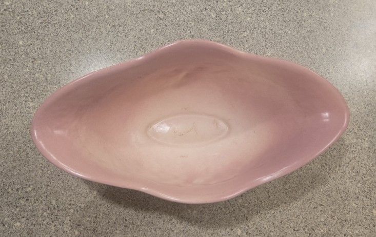 Hull Art Pottery Wildflower Pastel Oblong Console Bowl Circa 1940's W-21-12 Ohio Usa
