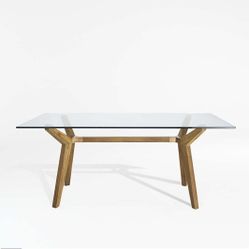 Crate & Barrel Glass Top Table/Desk