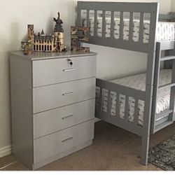 Dresser, Chest , Organizer, Gray W Lock