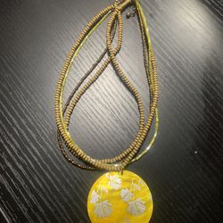 $5 Yellow Pendant Bead Necklace