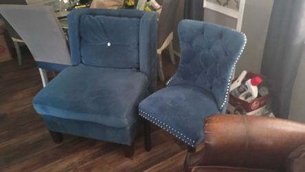 Living room navy blue chairs bundle