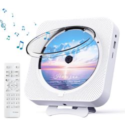 Bluetooth Portable Home CD Music Player with Remote Control, Timer, Built-in Spe