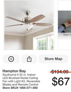 52 in Brushed Nicke Ceiling fan