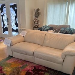 White Italian Leather Couch