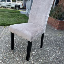 Two High Back Velvet dining Room/kitchen Table  chairs 