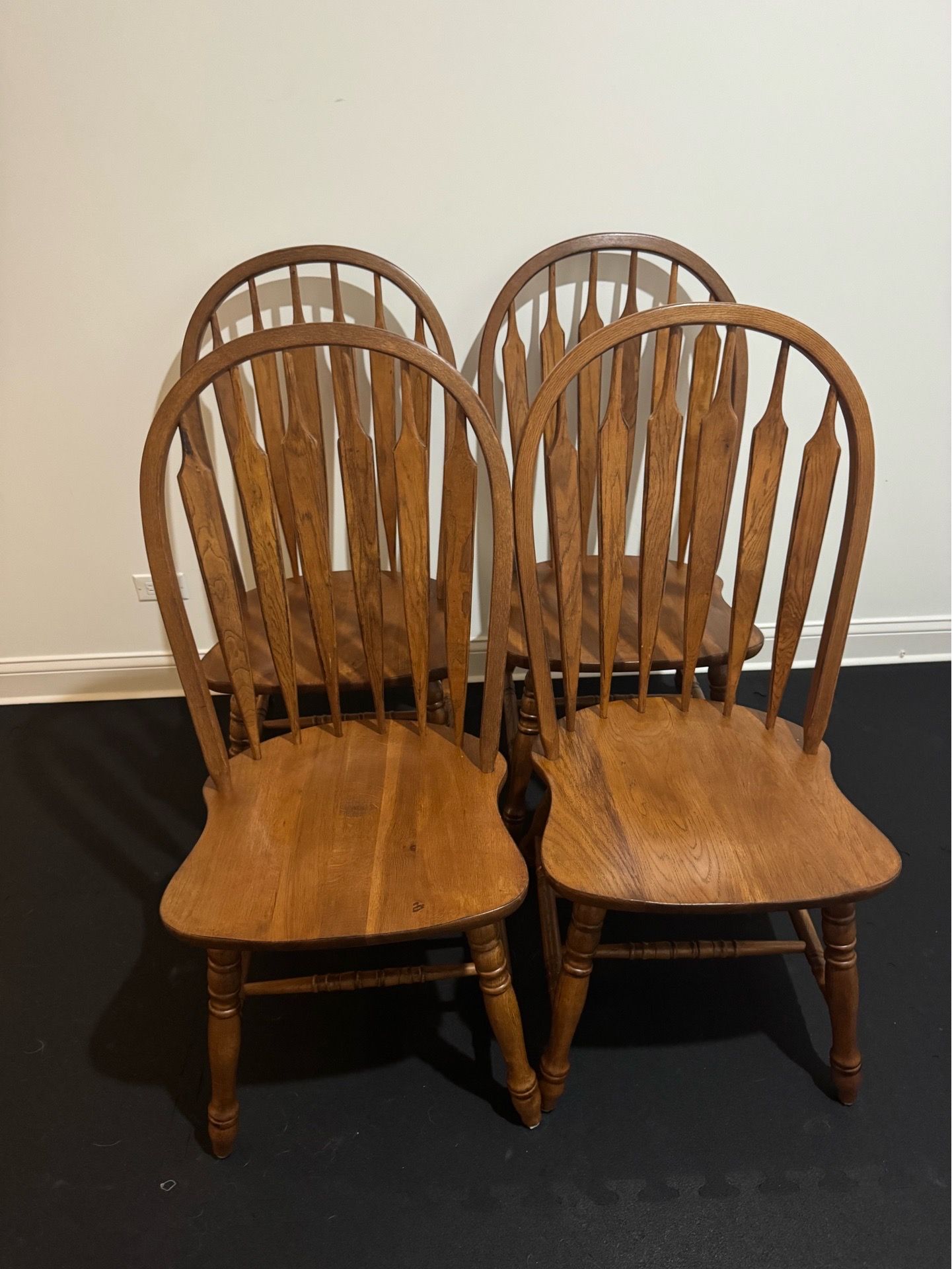 Solid Oak Chairs - set of 4