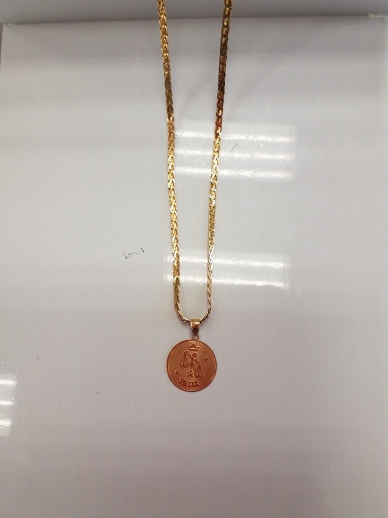 14k Libra Pendant Chain 18.6 Grams