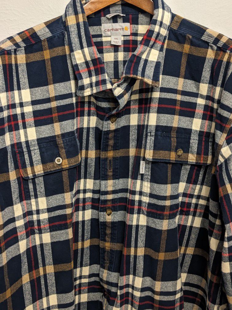 Carhartt Original Fit Plaid Button Up Shirt 