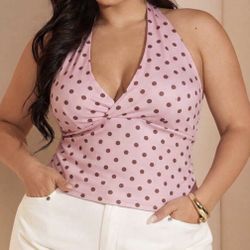 Plus Size Polka Dot Top