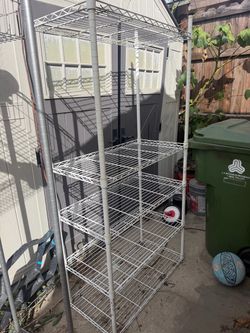White Metal Wire Storage Shelving Rack