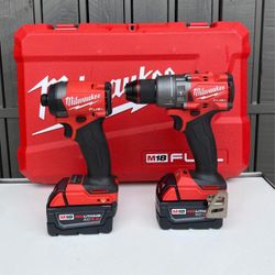 Milwaukee M18 FUEL 18V  Brushless Hammer Drill and Impact Driver Combo Kit (2-Tool) with Batteries