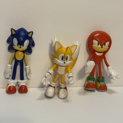 3 Bend Ems Sega Sonic The Hedgehog Tails Knuckles Figures