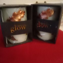 Mackenzie Childs "GLOW" FALL LEAVES PILLAR CANDLE