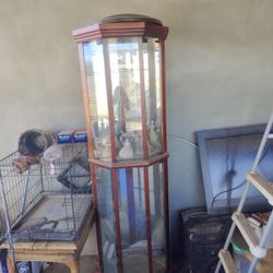 Glass Cabinet Nice For Nik Nacks And Collectibles Just Need To Clean 
