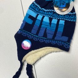 Robin Ruth Classic Bon Bon Winter Hat - Finland, Black/Blue