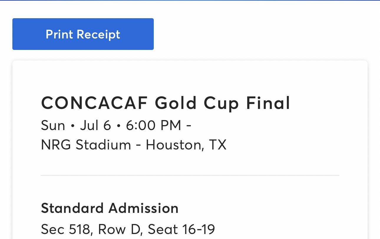 Cóncacaf Gold Cup Final Tickets