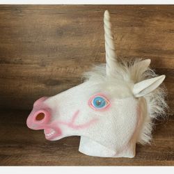 Unicorn Horse Head Mask Rubber Latex Creepy Party Gamer Costume Halloween Mask