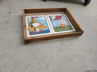 Snoopy art wood crate