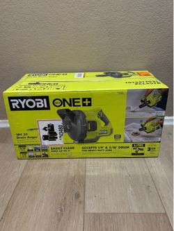 ONE+ 18V Cordless Drain Auger with 35 ft Cable, LED Light, Auto Feed/Retract, Cable Lock, Enclosed Drum (Tool Only)