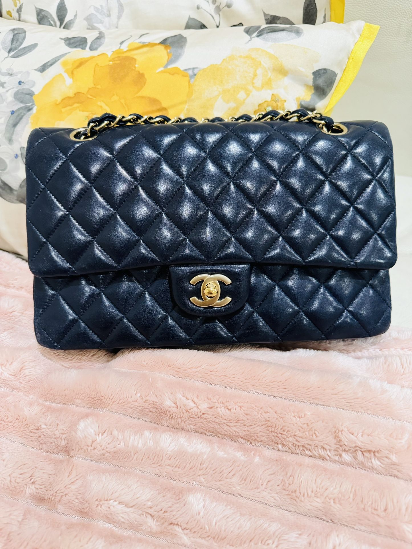 100% Authentic Chanel Medium Lambskin Double Flap