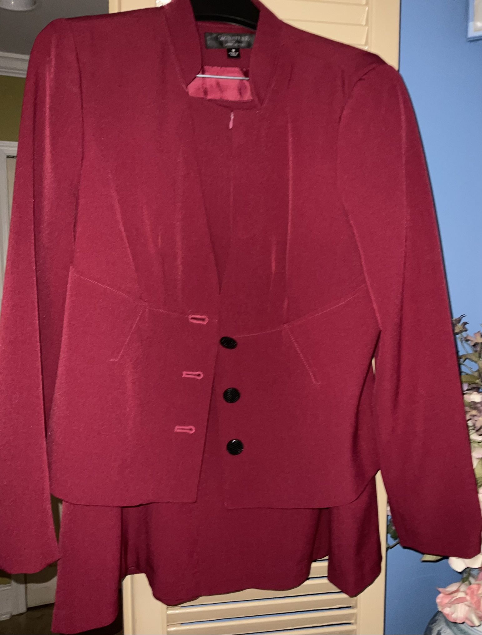 2 Piece Burgundy Skirt Suit