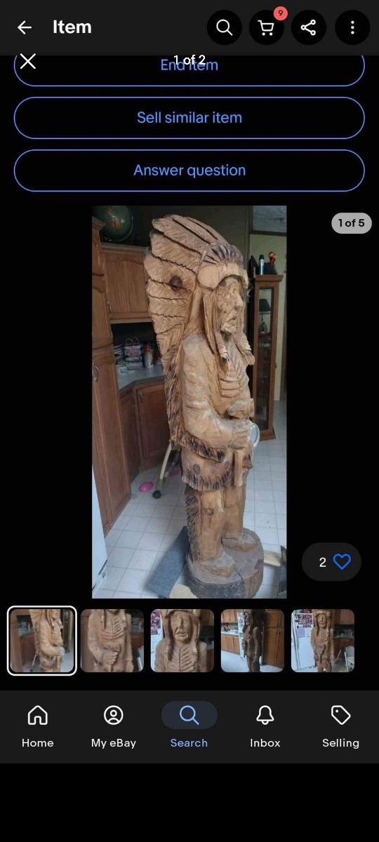 Chainsaw Carving Of Native American obo