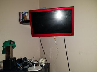 Red TV with DVD player