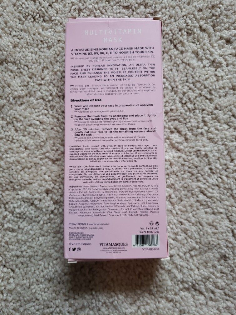 Vitamasques Multivitamin mask