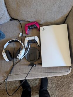 Sony PS5 Disc Edition Bundle - 2 Controllers, Headset, Stand & Cables