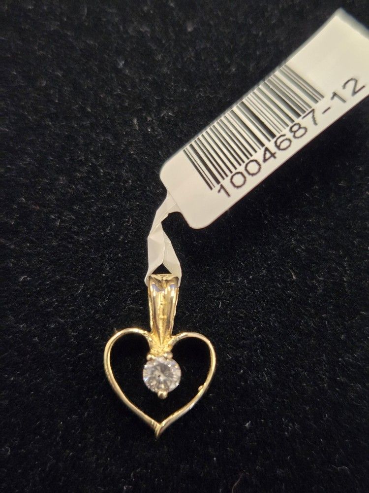 Small Diamond Heart Charm
