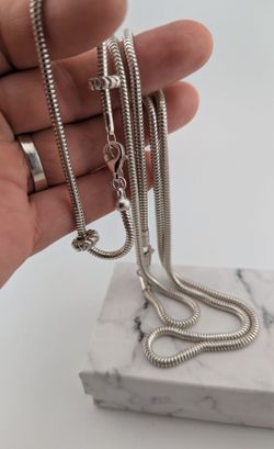 ✨ Sterling Silver Snake Chain Necklace & Bracelet Set ✨