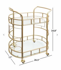Gold Metal Bar Cart